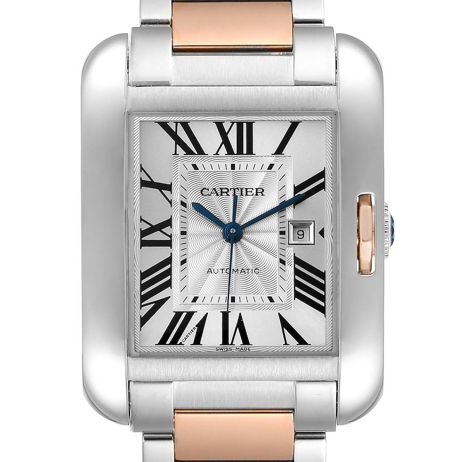Cartier Tank Anglaise Large Steel 18K Rose Gold Watch W5310007 Box Papers SwissWatchExpo