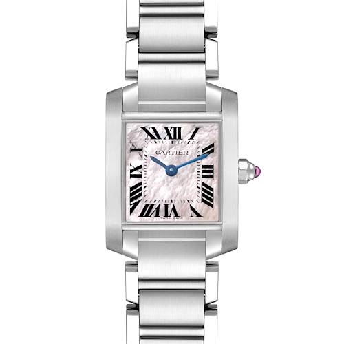 Photo of Cartier Tank Francaise Small Steel Mother of Pearl Ladies Watch W51028Q3