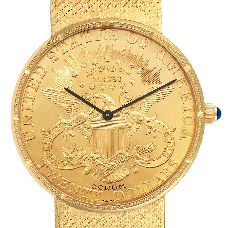 Corum 20 Dollars Double Eagle Yellow Gold Coin Manual Mens Watch 1897 SwissWatchExpo