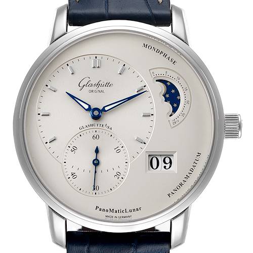 Photo of Glashutte PanoMaticLunar Steel Automatic Mens Watch 1-90-02-42-32-05 Box Papers
