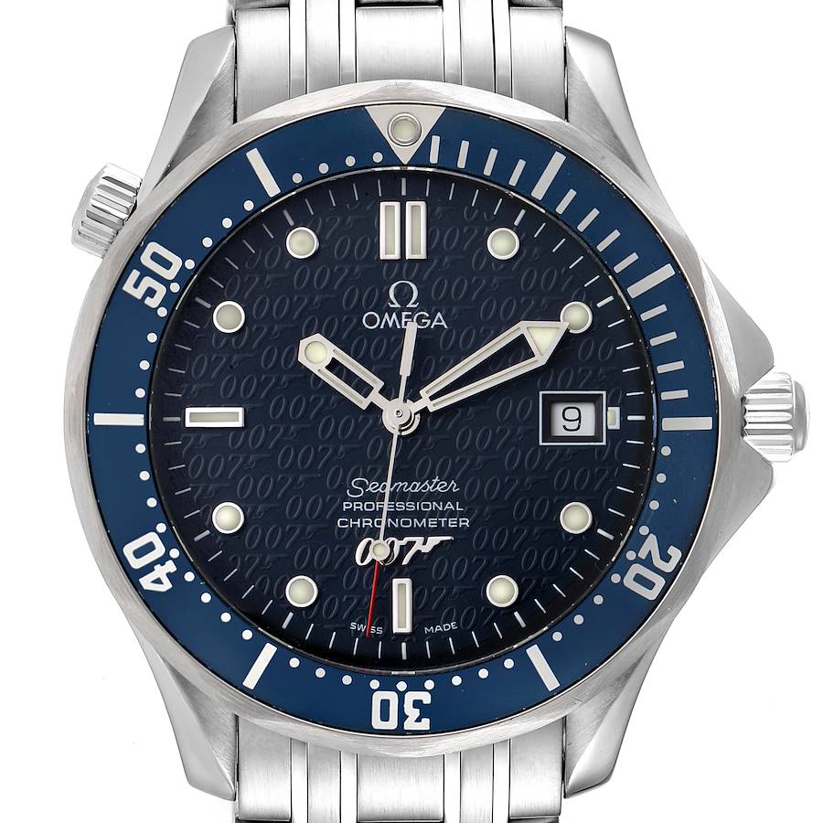 Omega Seamaster 40 Years James Bond Blue Dial Watch 2537.80.00 Box Card SwissWatchExpo