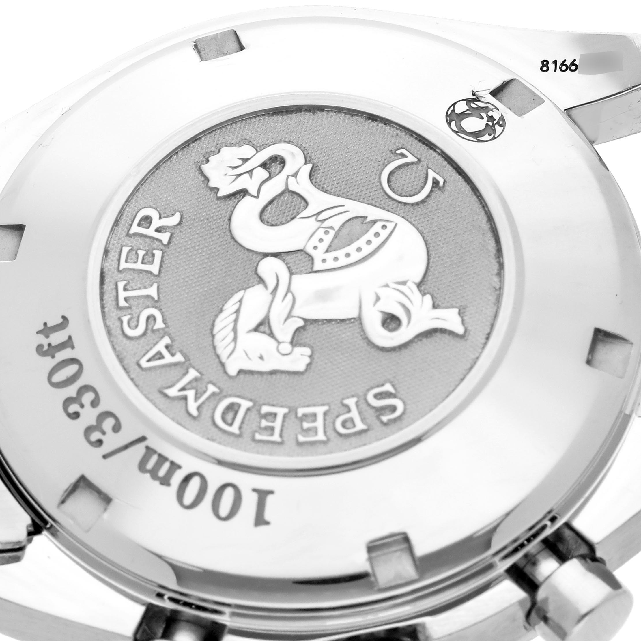 The image shows the case back of an Omega Seamaster 3211.31.00 Men's Stainless Steel Silver Dial 3211.31.00 Men's Stainless Steel Silver Dial, displaying the brand logo and water resistance details.