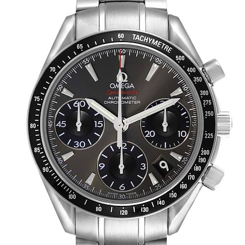Photo of Omega Speedmaster Date Steel Grey Dial Mens Watch 323.30.40.40.06.001 Box Cards