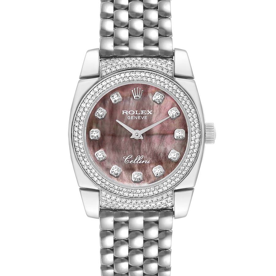 Rolex Cellini Cestello White Gold Mother of Pearl Diamond Ladies Watch 6311 SwissWatchExpo