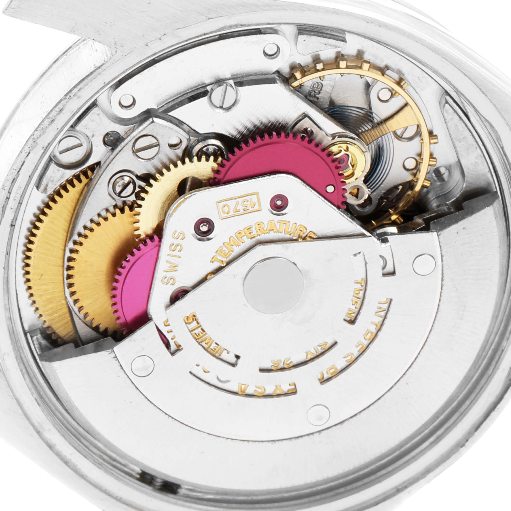 This image shows a close-up view of the intricate internal mechanism of a Vintage Collection model Rolex watch.