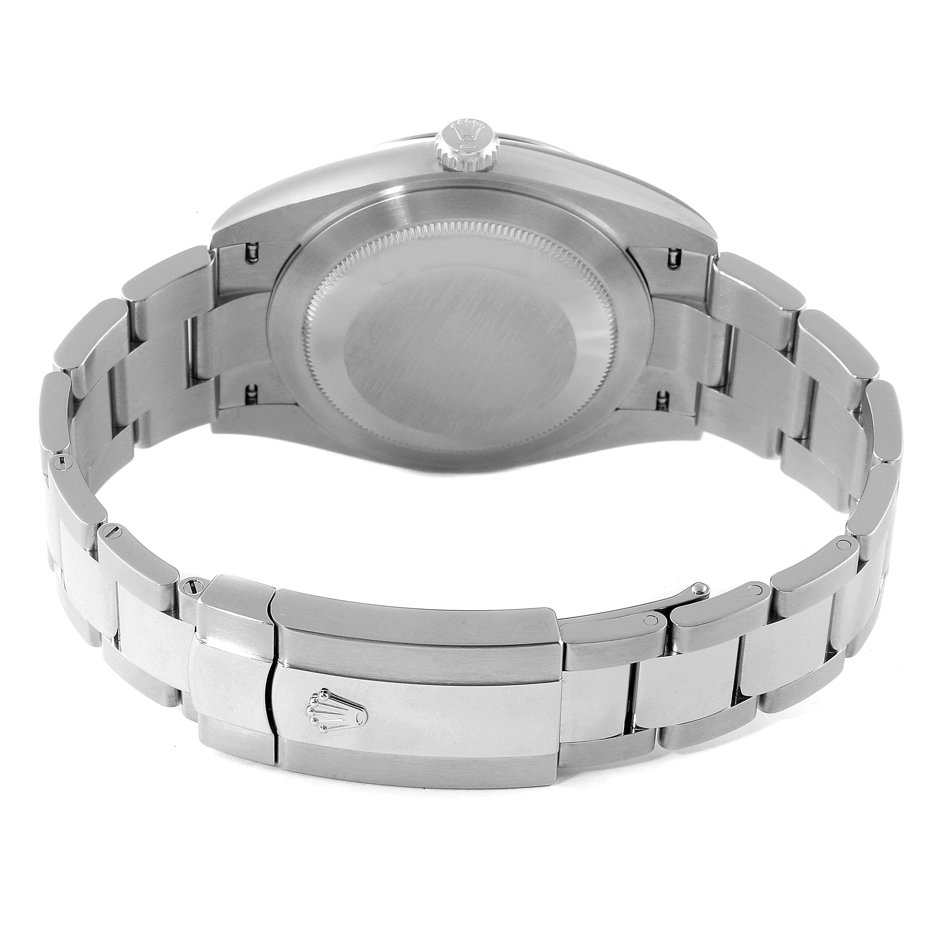 The image shows the back case and clasp of the Rolex Datejust 41 126334 Men's Stainless Steel Grey Dial 126334 Men's Stainless Steel Grey Dial watch, viewed from the rear with the bracelet open.