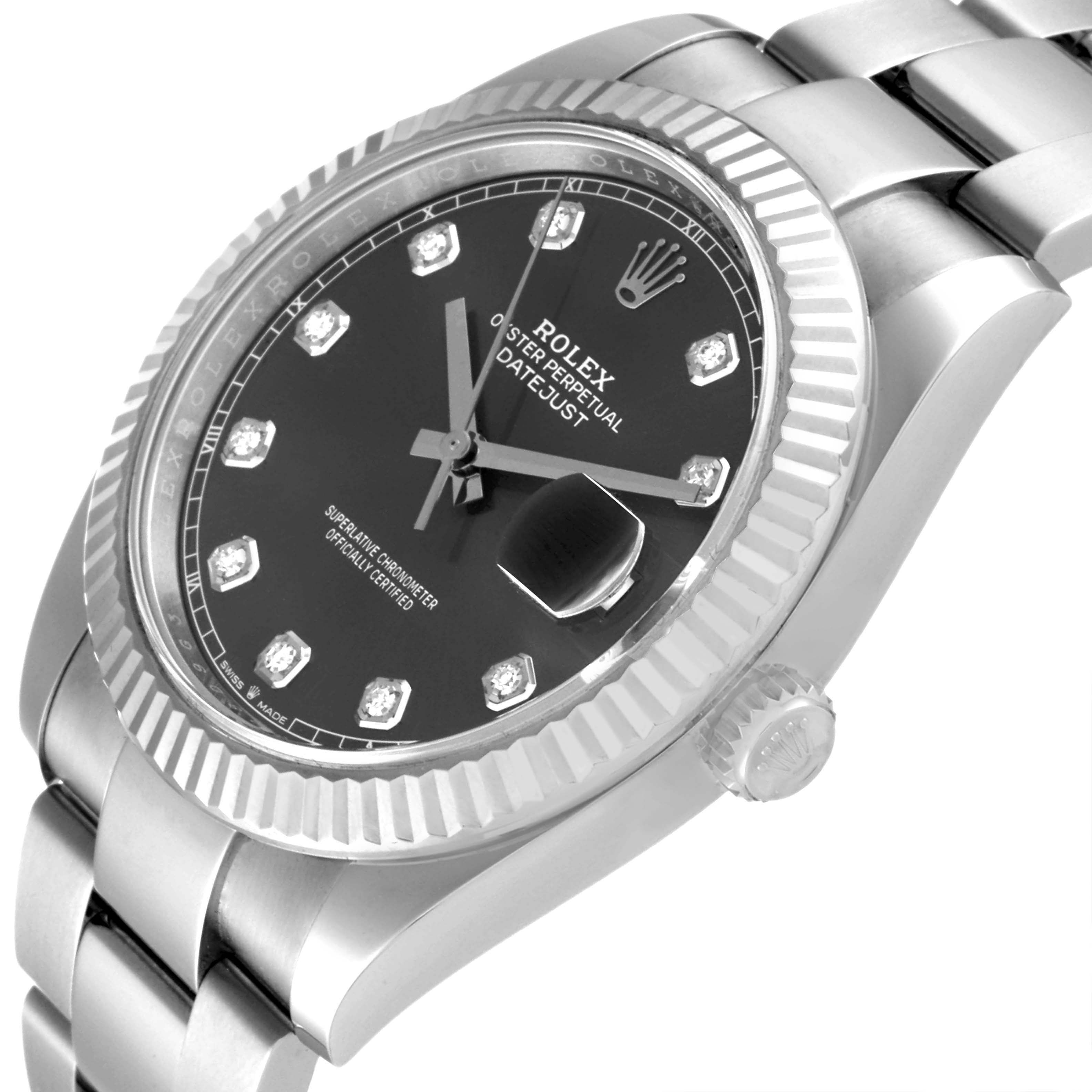 The image shows a Rolex Datejust 41 126334 Men's Stainless Steel Grey Dial 126334 Men's Stainless Steel Grey Dial watch from a three-quarter angle, highlighting its dial, bracelet, and crown.