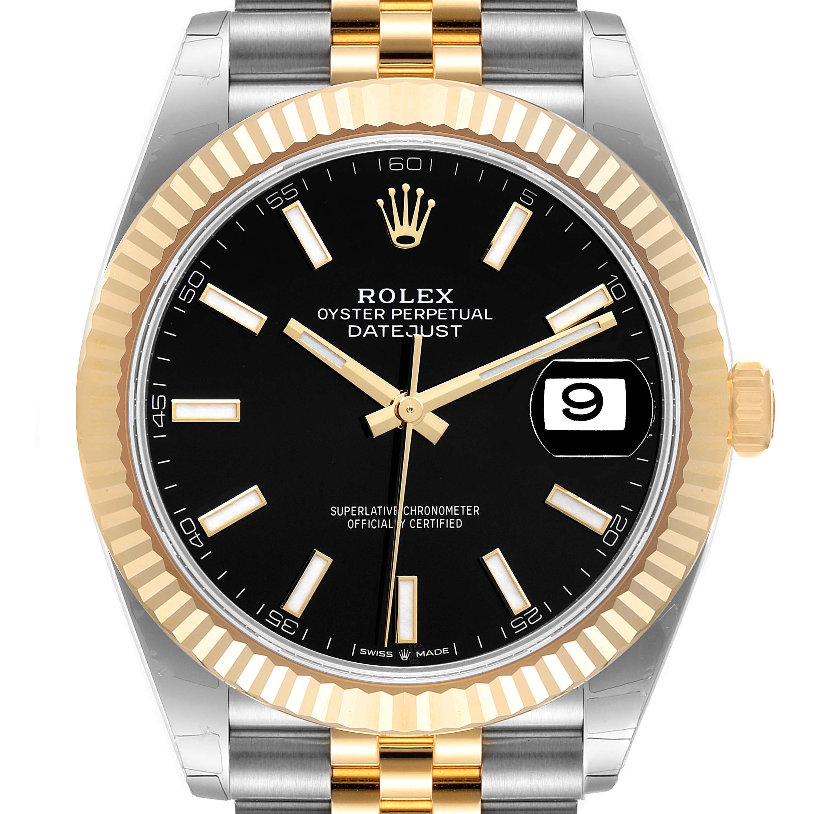 Gurgle Bule grundlæggende Rolex Datejust 41 Steel Yellow Gold Black Dial Mens Watch 126333 Unworn |  SwissWatchExpo