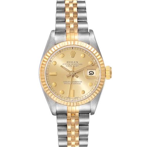 Photo of Rolex Datejust Steel Yellow Gold Champagne Dial Ladies Watch 69173