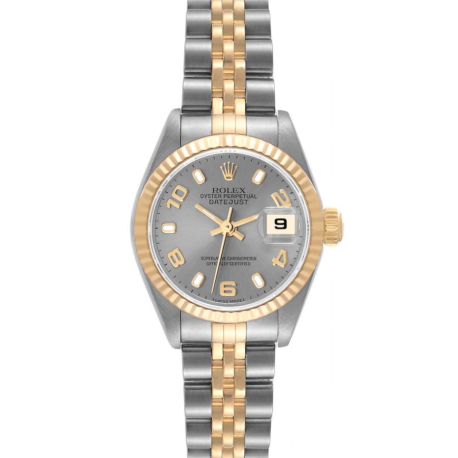 Rolex Datejust Steel Yellow Gold Slate Dial Ladies Watch 79173 Box Papers SwissWatchExpo
