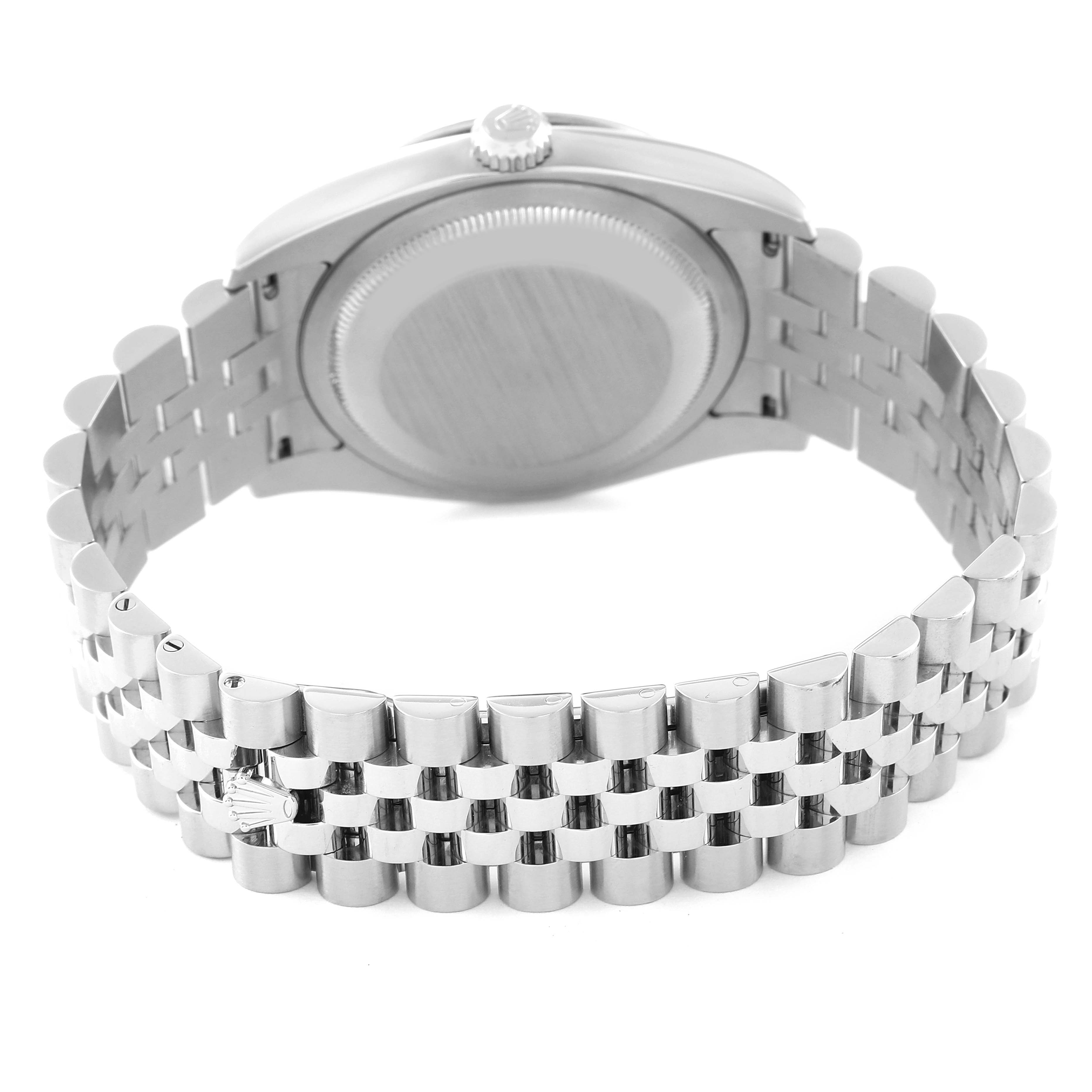 The image shows the back case and metal bracelet of the Rolex Turn-o-Graph 116264 Men
s Stainless Steel Blue Dial 116264 Men
s Stainless Steel Blue Dial watch from a rear angle.