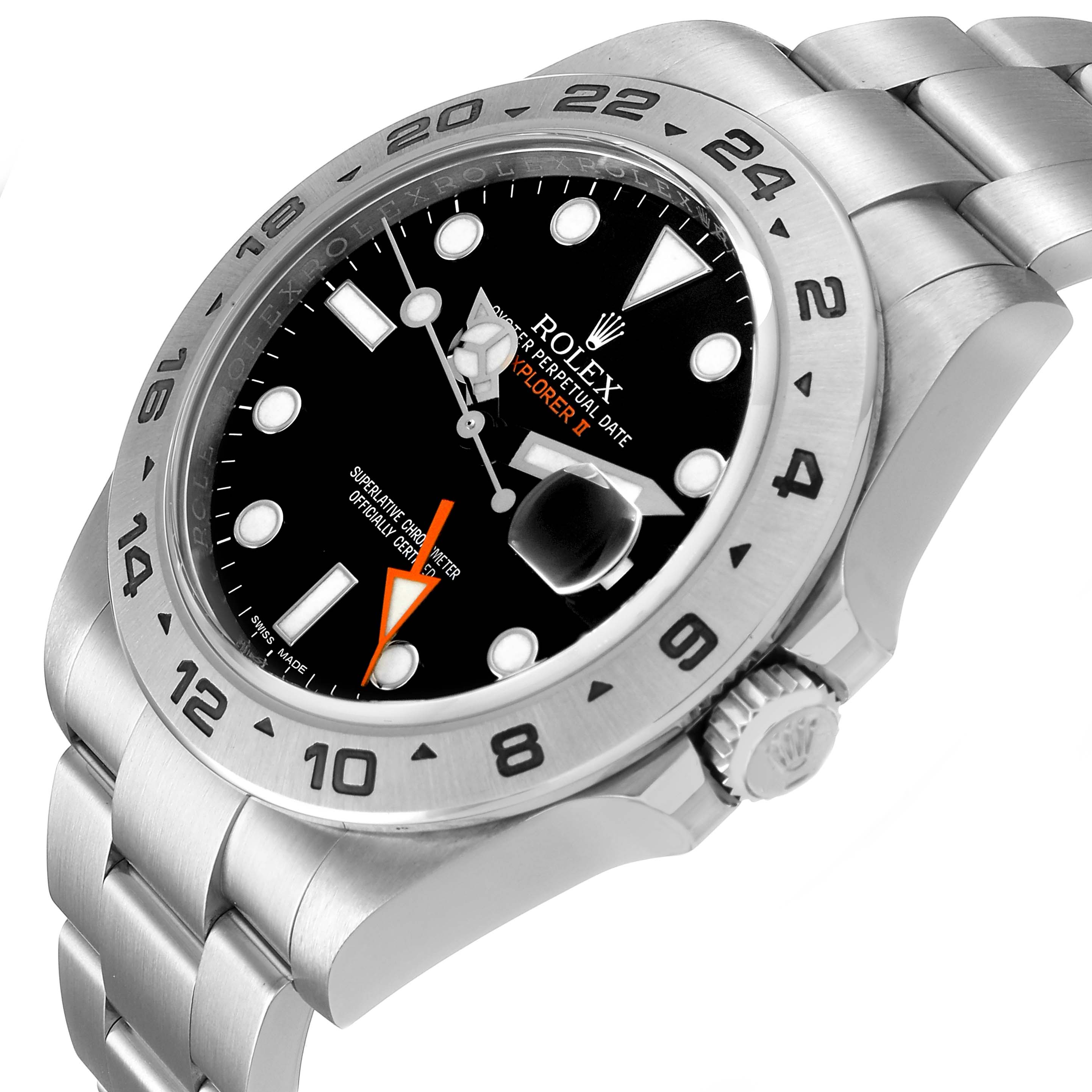 The image shows a Rolex Explorer 216570 Men's Stainless Steel Black Dial watch at an angled view, highlighting the bezel, crown, and bracelet.
