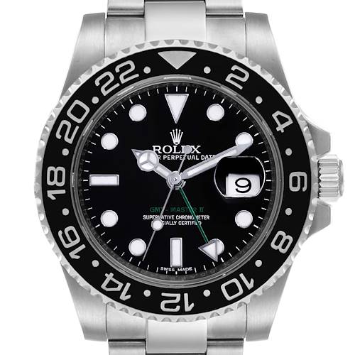 Photo of Rolex GMT Master II Black Dial Steel Mens Watch 116710 Box Papers