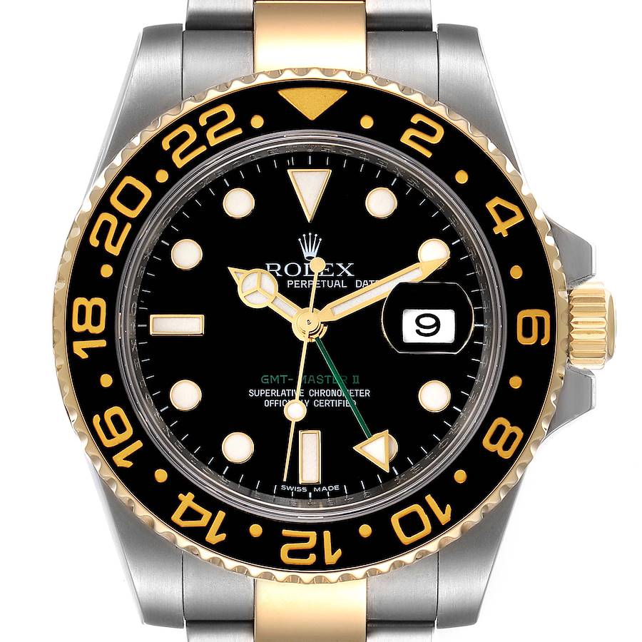 NOT FOR SALE Rolex GMT Master II Yellow Gold Steel Black Dial Mens Watch 116713 Box Card PARTIAL PAYMENT SwissWatchExpo