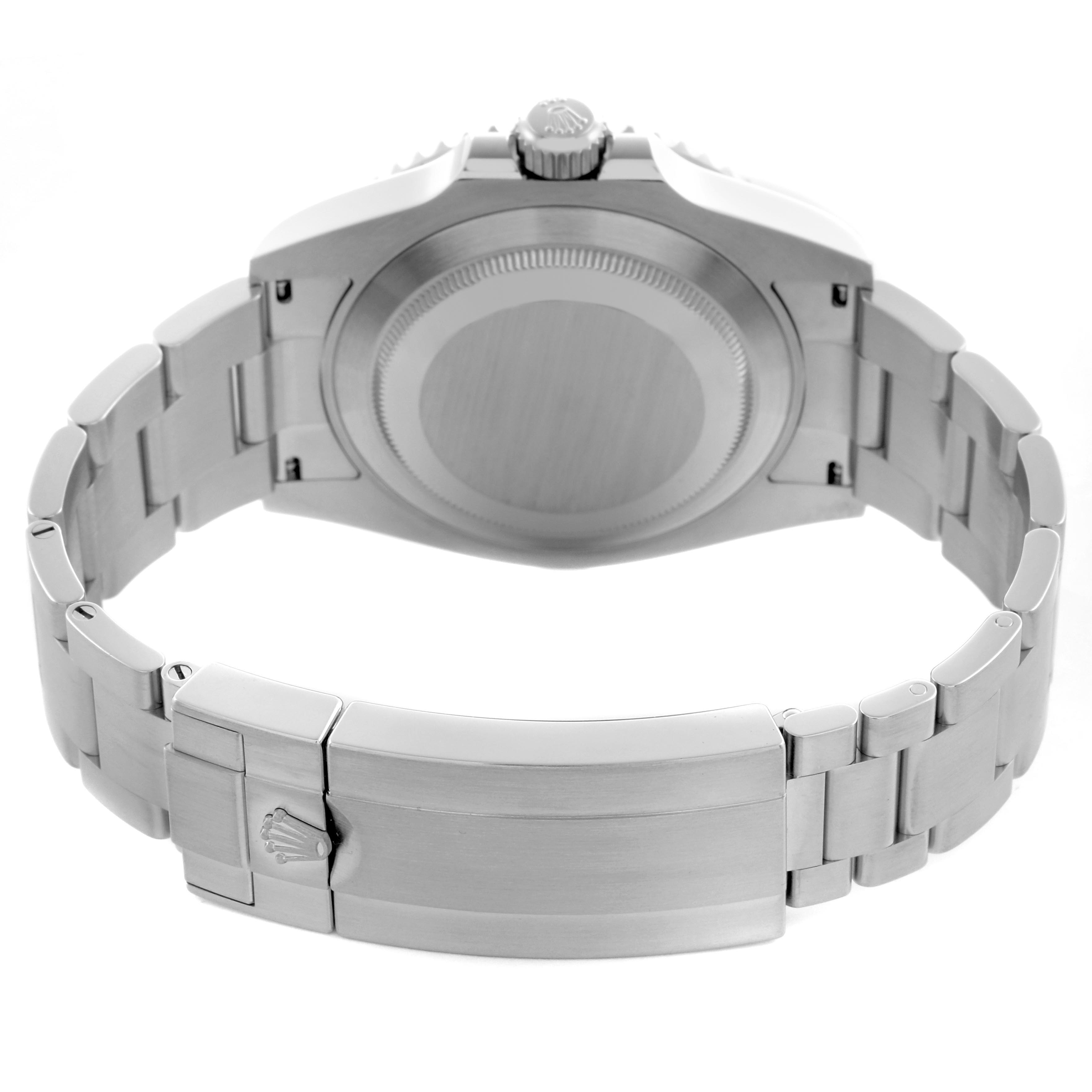 The image shows the back view of a Rolex Submariner 126610LN Men's Stainless Steel Black Dial 126610LN Men's Stainless Steel Black Dial, highlighting the case back and bracelet with the clasp.