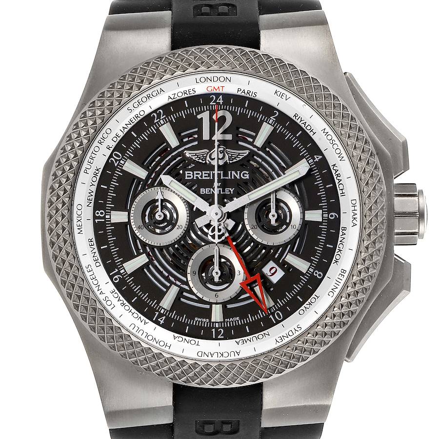 Breitling Bentley GMT Light Body Grey Dial Titanium Mens Watch EB0432 Unworn SwissWatchExpo