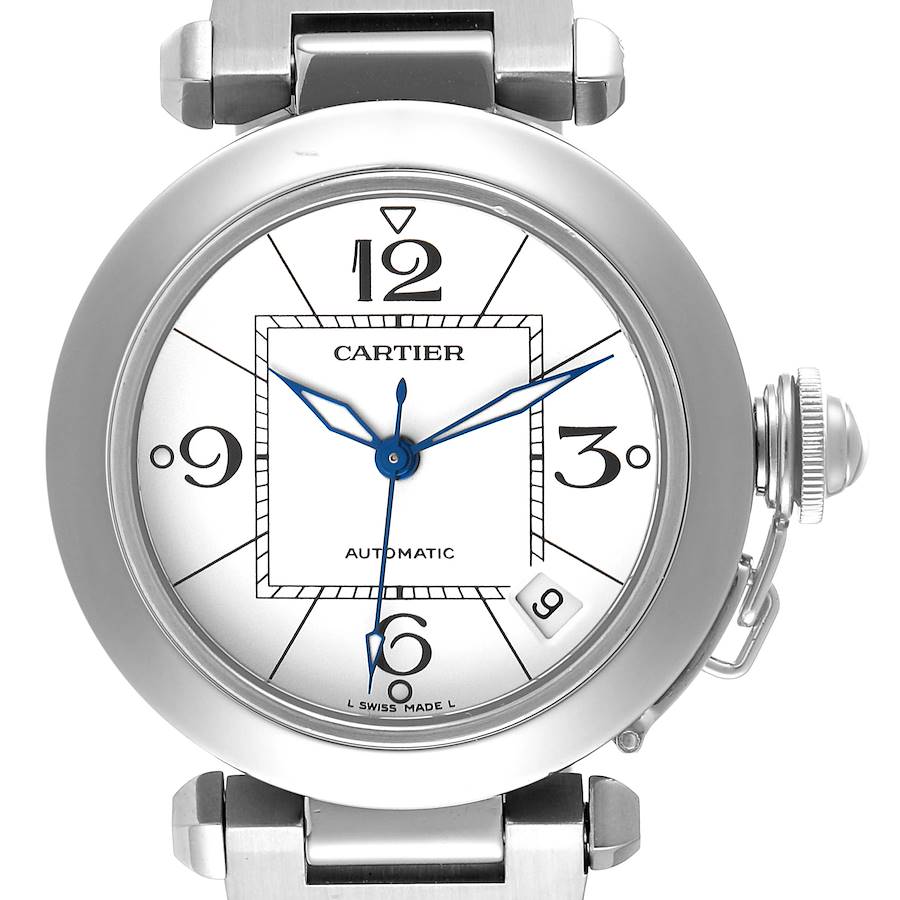Cartier Pasha C White Dial Automatic Steel Mens Watch W31074M7 SwissWatchExpo