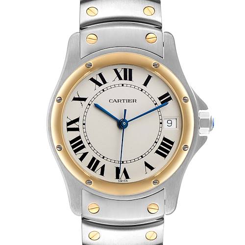 Photo of Cartier Santos Ronde 33mm Yellow Gold Steel Unisex Watch W20036R3 Box Papers