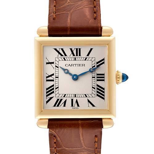 Photo of Cartier Tank Obus Yellow Gold Brown Strap Ladies Watch W1512256