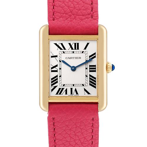 Photo of Cartier Tank Solo Yellow Gold Steel Silver Dial Ladies Watch W5200002 Papers