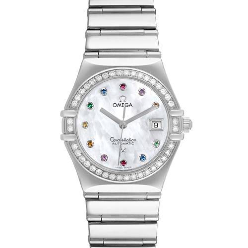 Photo of Omega Constellation Steel Multi Stone MOP Diamond Watch 1495.79.00 Box Card