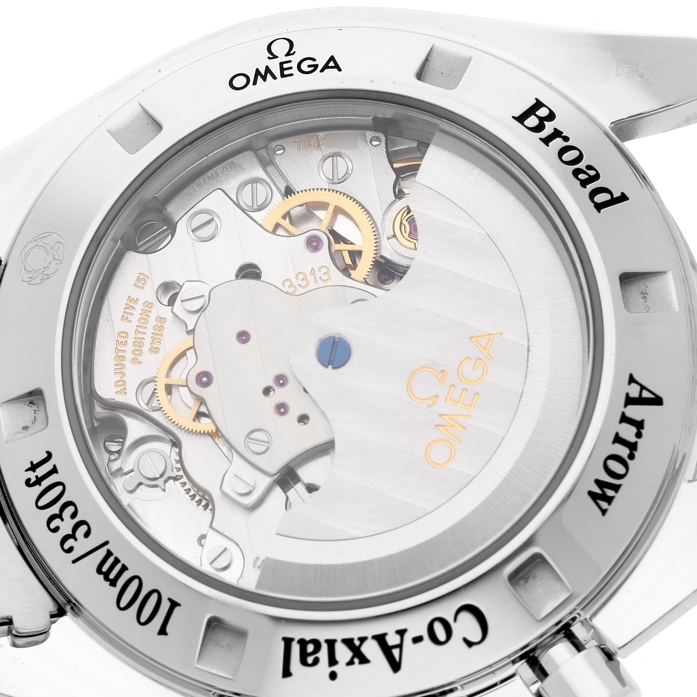 The Omega Speedmaster 321.10.42.50.01.001 Men's Stainless Steel Black Dial 321.10.42.50.01.001 Men's Stainless Steel Black Dial is shown from the back, displaying the movement and transparent case back.