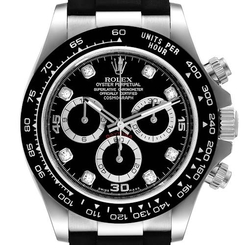 Photo of Rolex Cosmograph Daytona White Gold Black Diamond Dial Watch 116519 Unworn