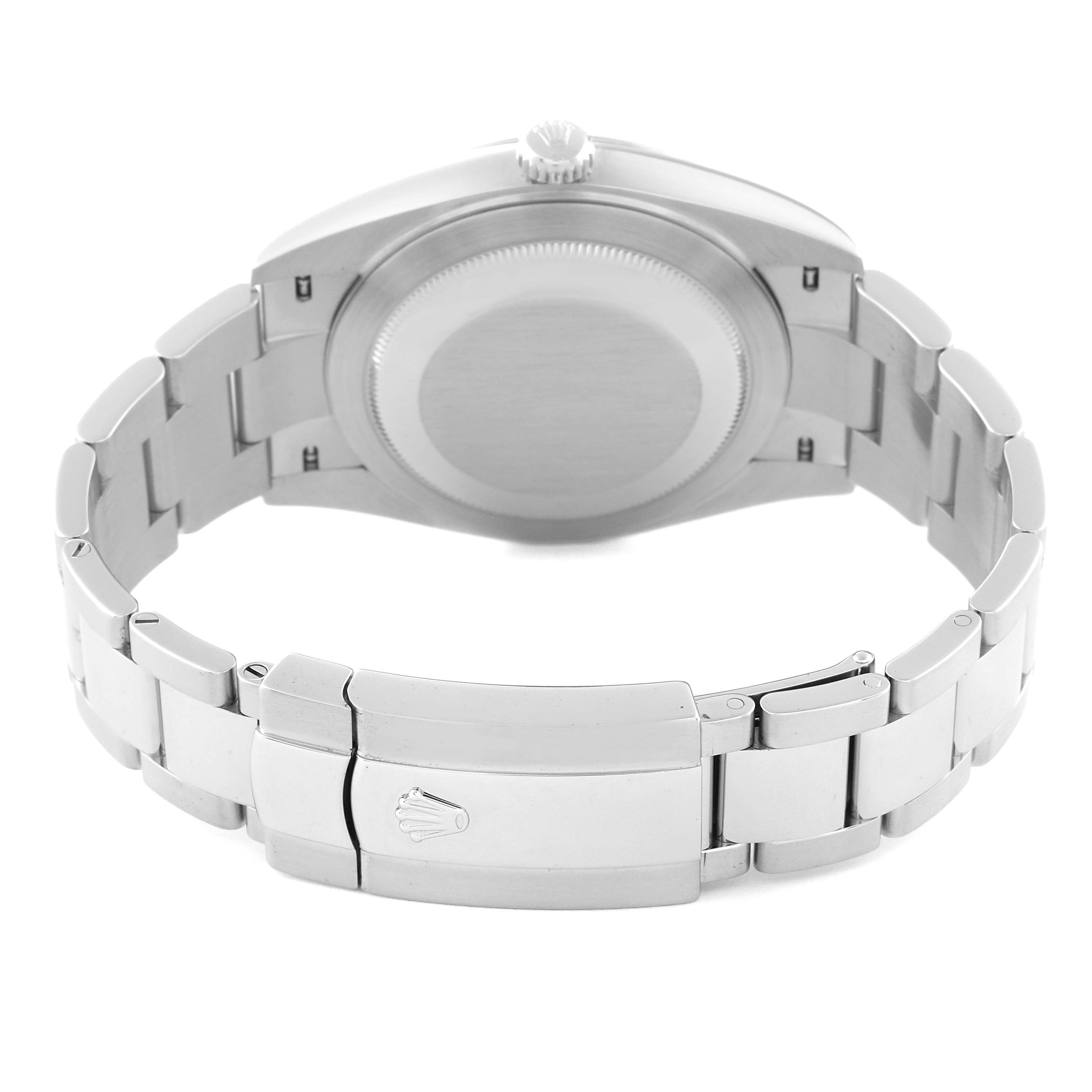 The image shows the back view of a Rolex Datejust 41 126300 Men's Stainless Steel Blue Dial 126300 Men's Stainless Steel Blue Dial watch, featuring the case back and bracelet clasp.