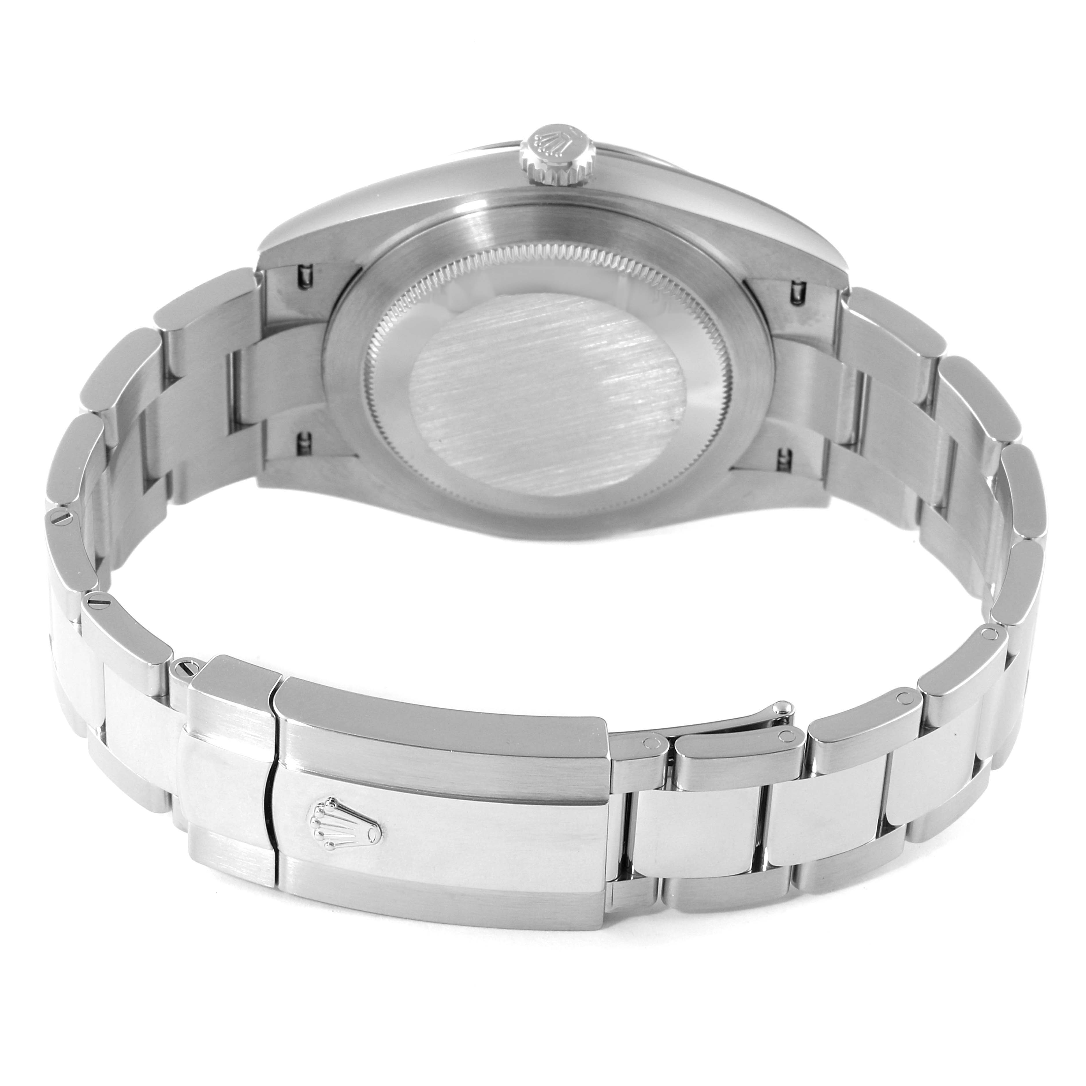 This image shows the back case and bracelet clasp of the Rolex Datejust 41 126334 Men
s Stainless Steel Blue Dial 126334 Men
s Stainless Steel Blue Dial watch, viewed from the rear.