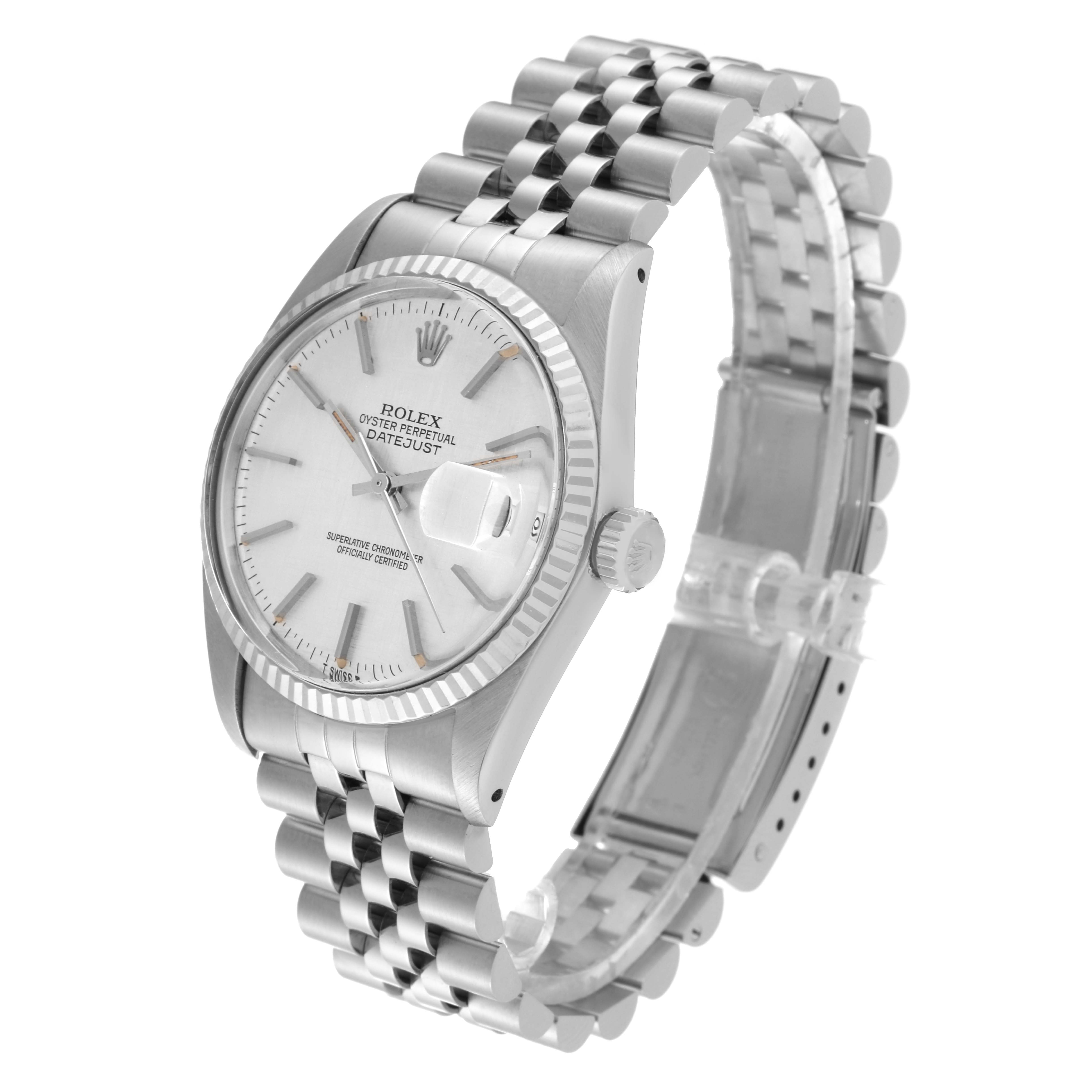 The Rolex Vintage Collection 16014 Men's Stainless Steel Silver Dial 16014 Men's Stainless Steel Silver Dial watch is shown at a three-quarter angle, highlighting the dial, crown, and bracelet.
