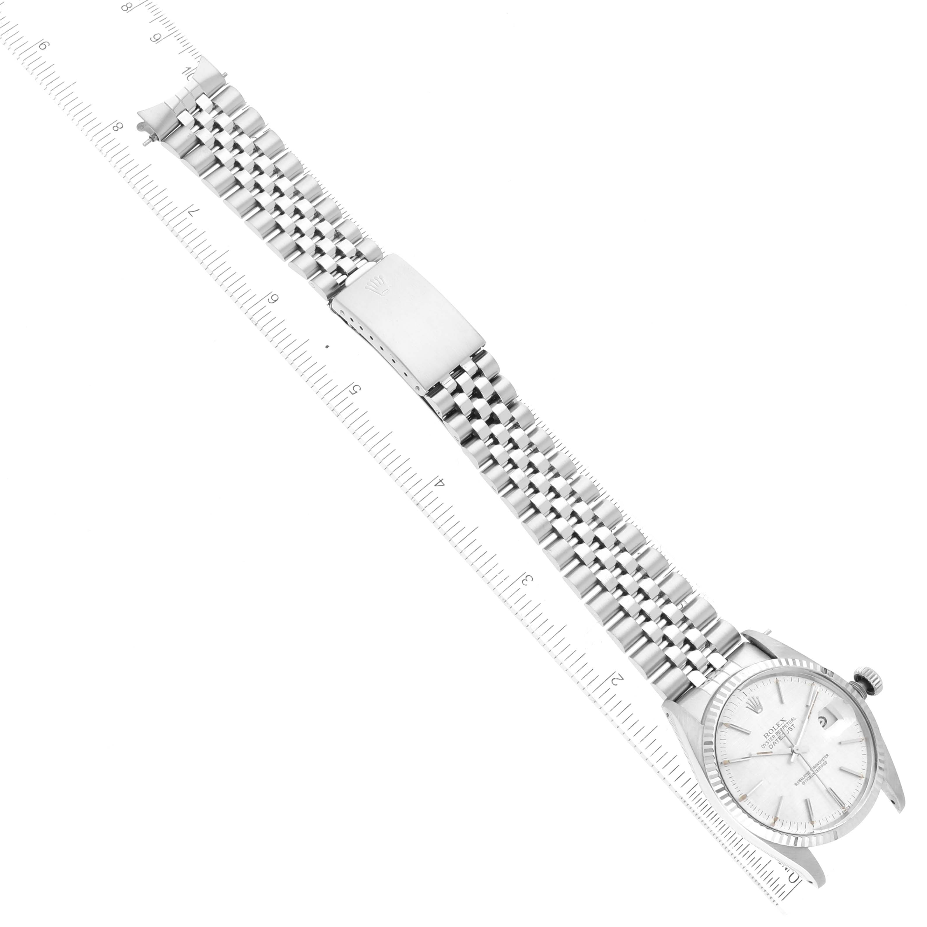 The image shows a Rolex Vintage Collection 16014 Men's Stainless Steel Silver Dial 16014 Men's Stainless Steel Silver Dial watch at a diagonal angle, featuring its face, dial, and metal bracelet.