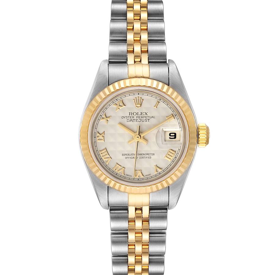 Rolex Datejust Steel Yellow Gold Pyramid Dial Ladies Watch 79173 Box Papers SwissWatchExpo