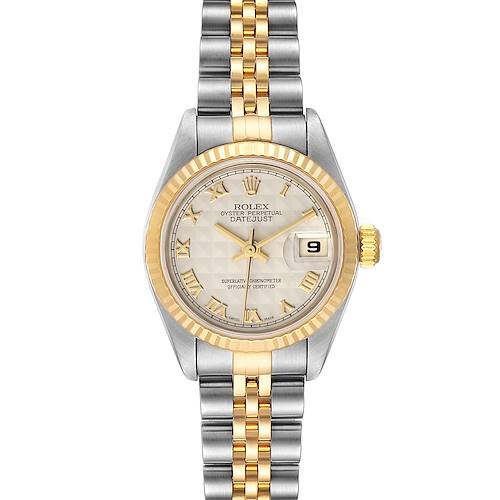 Photo of Rolex Datejust Steel Yellow Gold Pyramid Dial Ladies Watch 79173 Box Papers