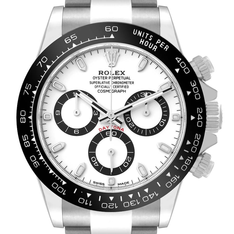Rolex Daytona Ceramic Bezel White Panda Dial Steel Mens Watch 116500 Box Card SwissWatchExpo