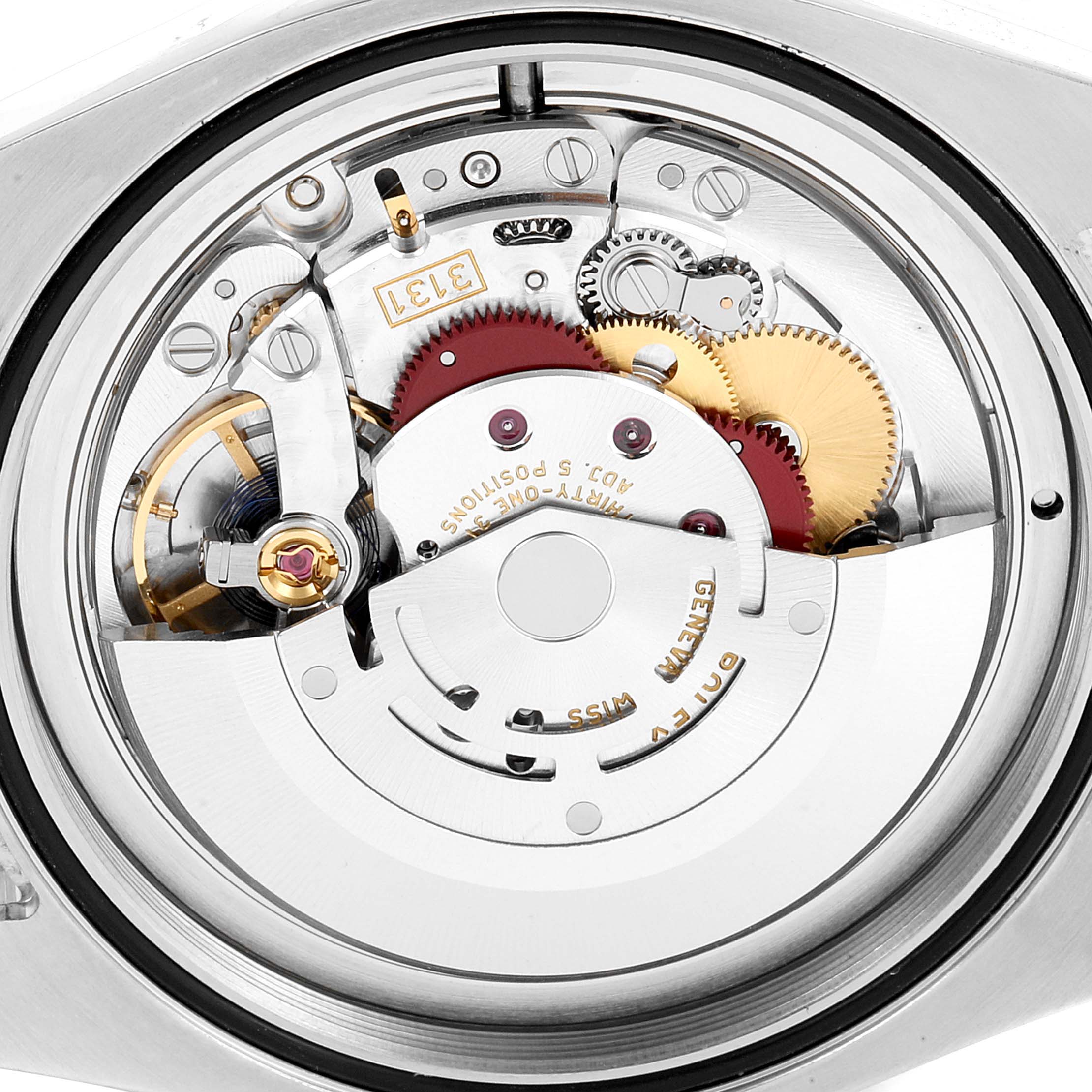 The image shows the internal mechanism of the Rolex Air-King 116900 Men's Stainless Steel Black Dial 116900 Men's Stainless Steel Black Dial watch, viewed from the back.