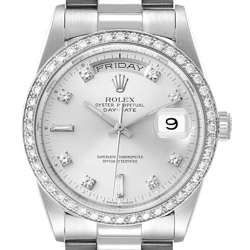 Photo of NOT FOR SALE Rolex President Day-Date Platinum Diamond Dial Bezel Mens Watch 18346 PARTIAL PAYMENT
