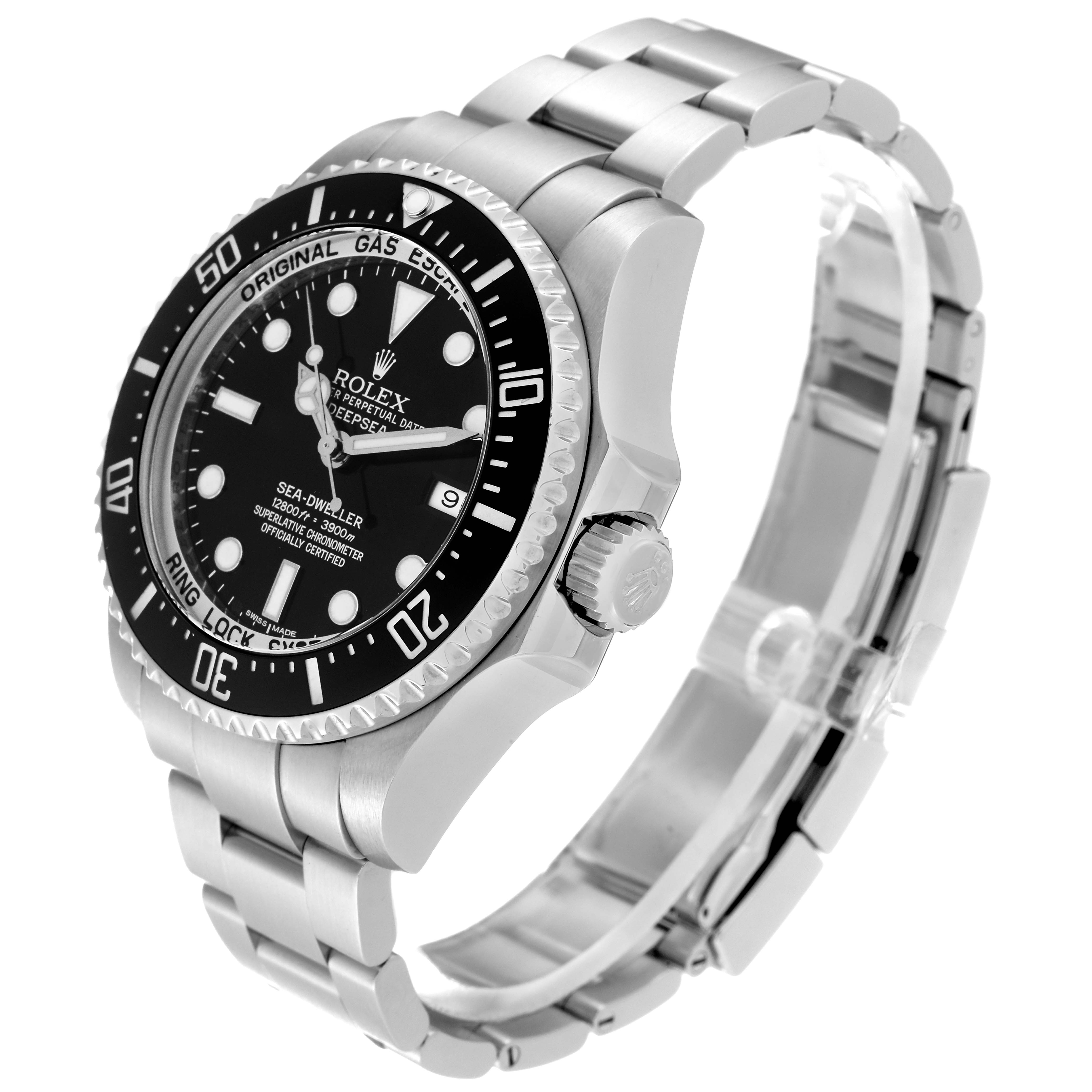 The Rolex Sea-Dweller 116660 Men
s Stainless Steel Black Dial 116660 Men
s Stainless Steel Black Dial watch is pictured at a slight angle, displaying the face, bezel, crown, and bracelet.