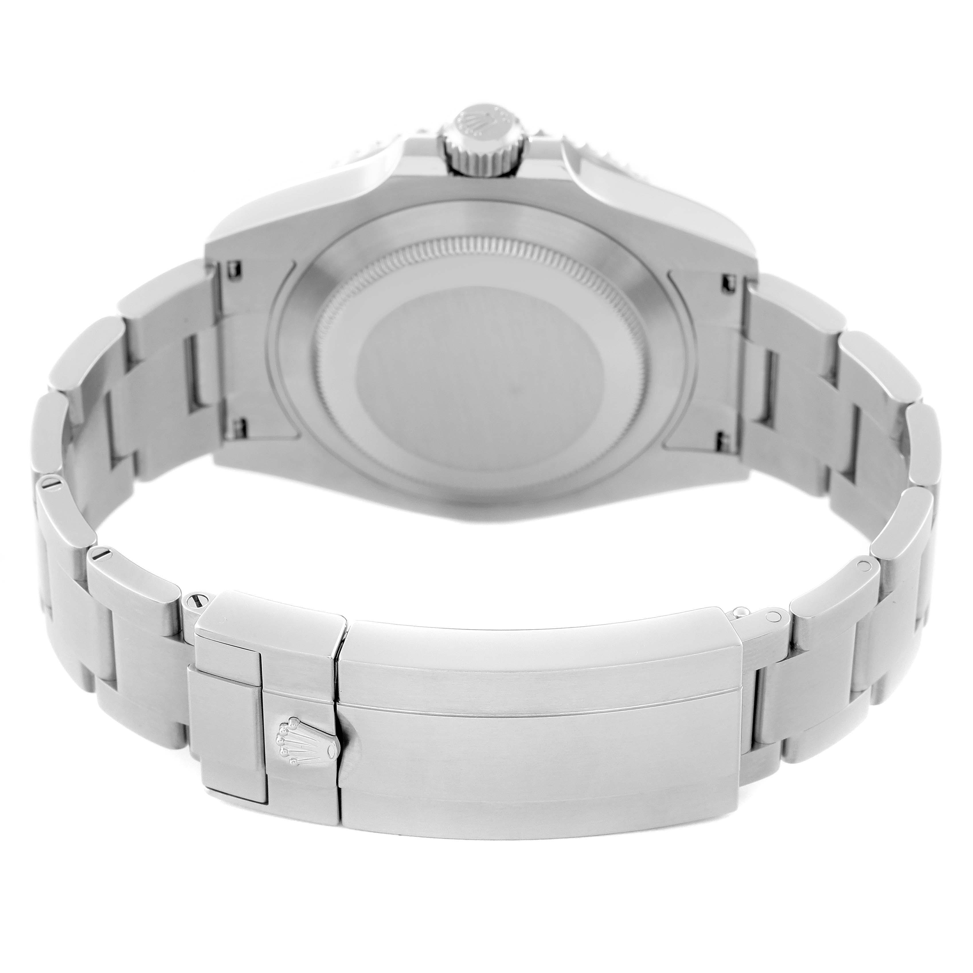 This image shows the back view of a Rolex Submariner 126610LN Men
s Stainless Steel Black Dial 126610LN Men
s Stainless Steel Black Dial watch, highlighting the clasp and bracelet.