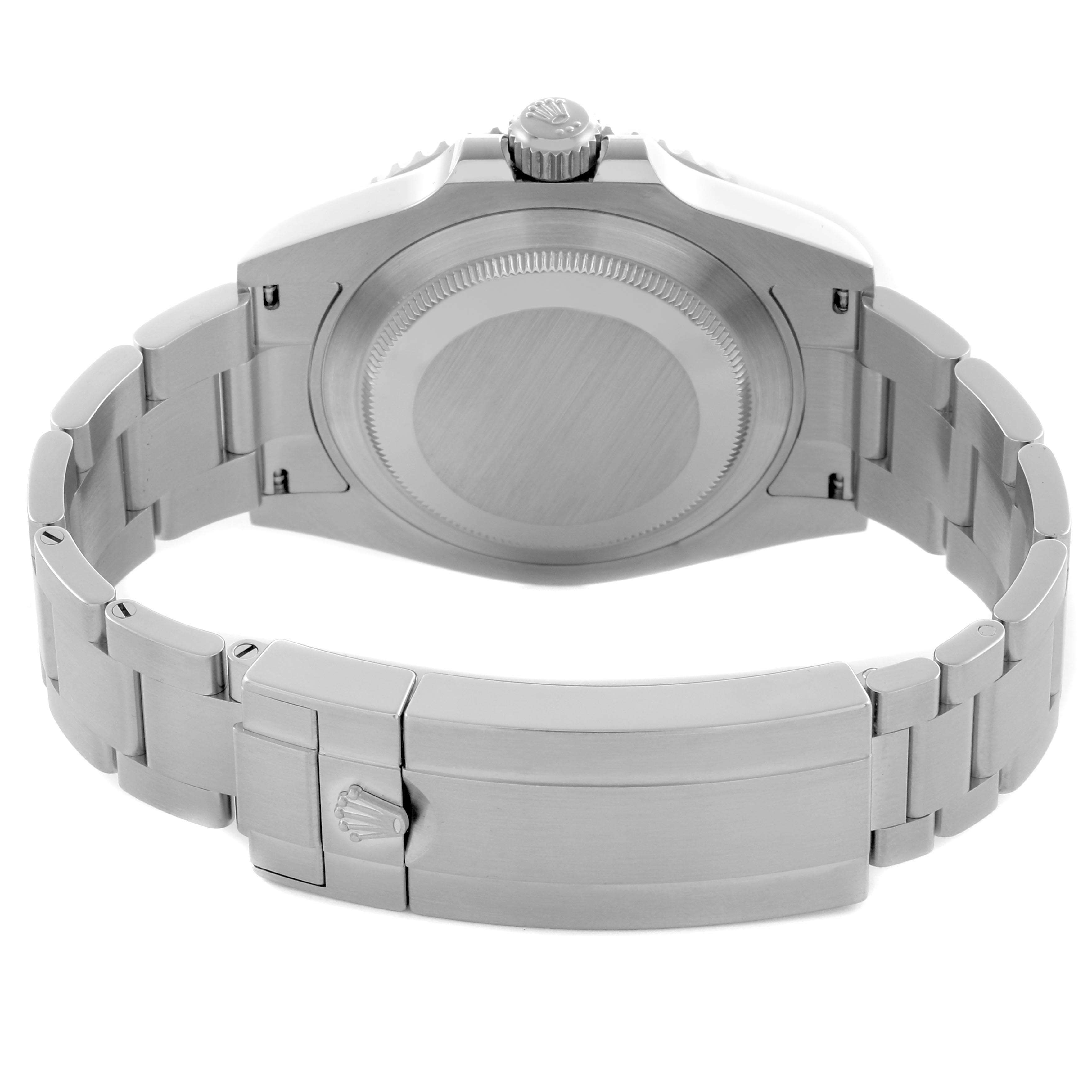 The Rolex Submariner 126610LN Men's Stainless Steel Black Dial 126610LN Men's Stainless Steel Black Dial is shown from the back, highlighting the case back, crown, and bracelet clasp.