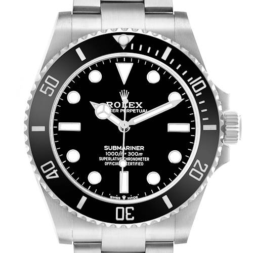 Photo of Rolex Submariner No Date Steel Ceramic Bezel Mens Watch 124060 Box Card