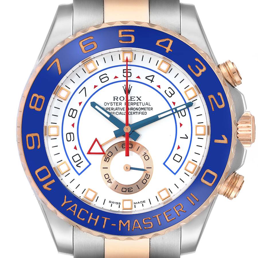 Rolex Yachtmaster II Steel Rose Gold Mens Watch 116681 SwissWatchExpo