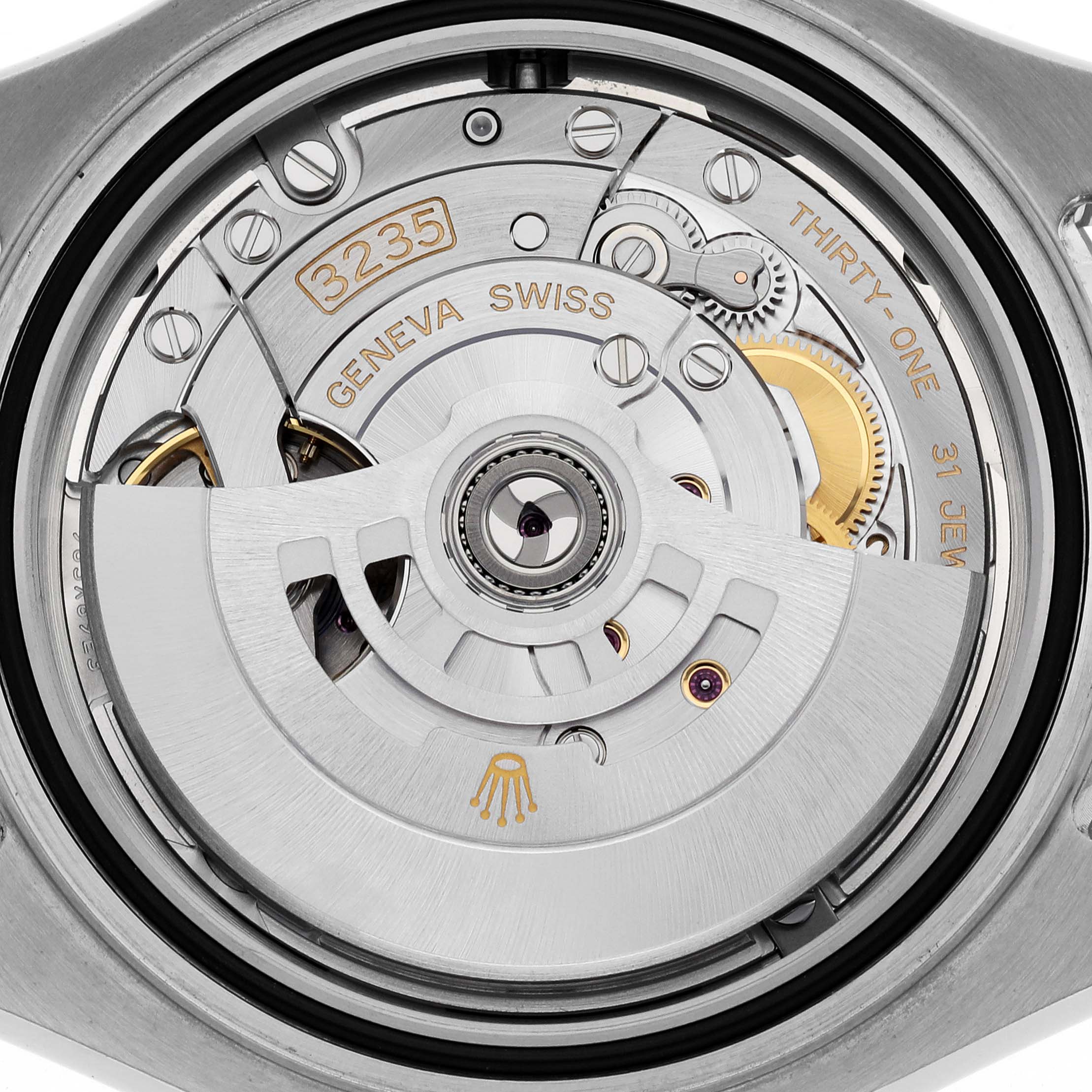This image shows the detailed view of the movement and inner workings of a Rolex Yacht-Master 126621 Men's Steel and Gold (two tone) Black Dial 126621 Men's Steel and Gold (two tone) Black Dial watch.
