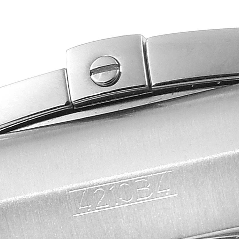 The image shows a close-up view of the clasp and part of the bracelet of the Breitling Chronomat AB011110/BA50-SS Men
s Stainless Steel Black Dial AB011110/BA50-SS Men
s Stainless Steel Black Dial watch.