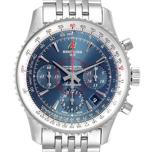 Photo of Breitling Navitimer Montbrillant 01 Blue Dial Limited Edition Watch AB0130