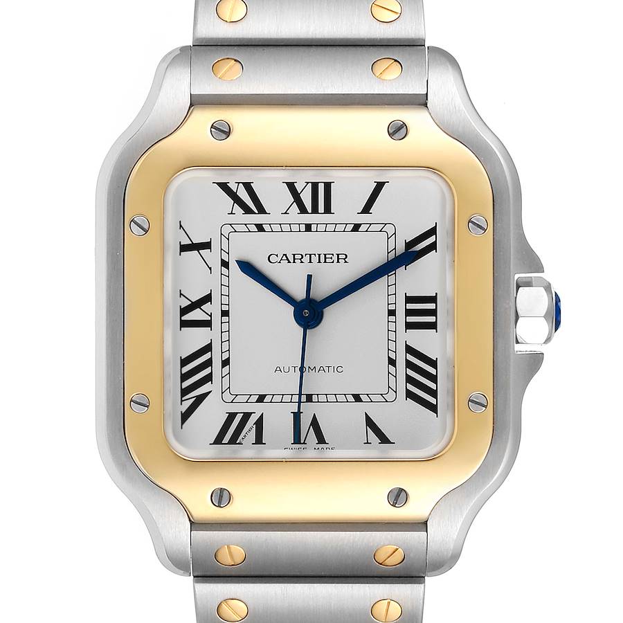 Cartier Santos de Cartier Medium Steel Yellow Gold Watch W2SA0007 Unworn SwissWatchExpo