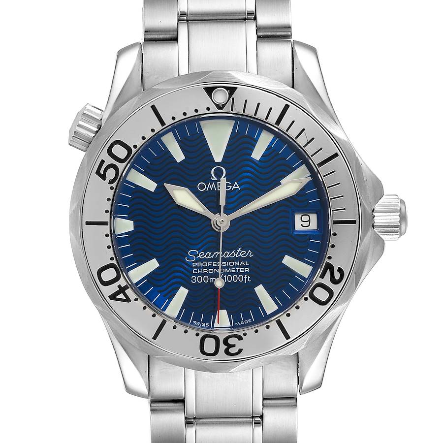 Omega Seamaster Midsize 300M Blue Dial Steel Mens Watch 2253.80.00 SwissWatchExpo