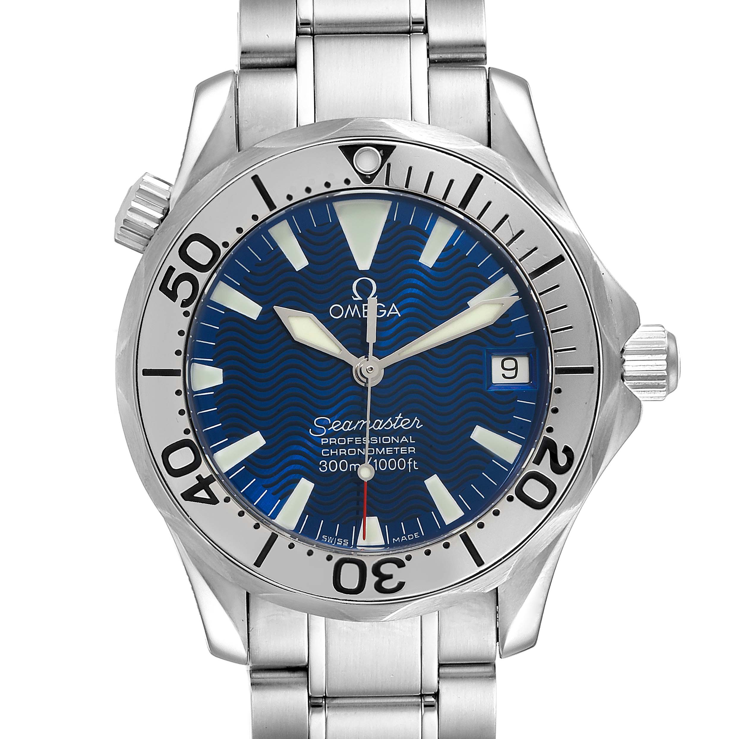 omega seamaster blue face