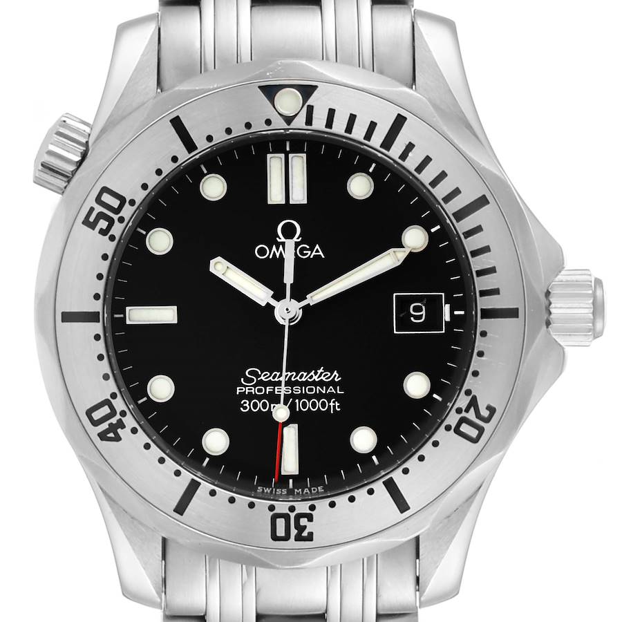 Omega Seamaster Midsize 36 Black Dial Steel Mens Watch 2260.50.00 Card SwissWatchExpo