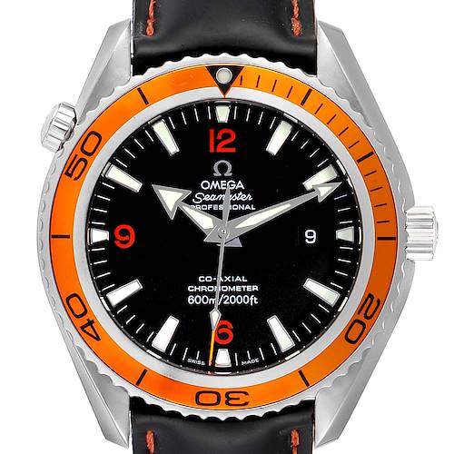 Photo of Omega Seamaster Planet Ocean XL Orange Bezel Watch 2208.50.83 Box Card