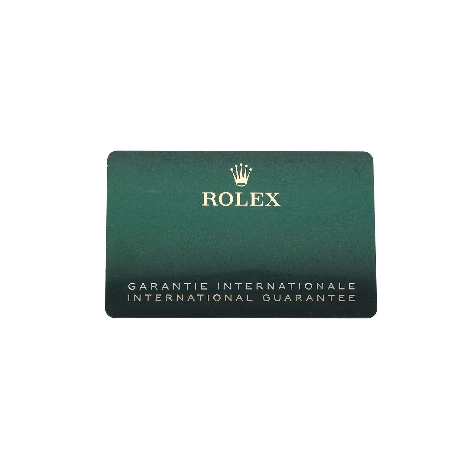 The image shows a Rolex international guarantee card, not the Datejust 41 watch itself.